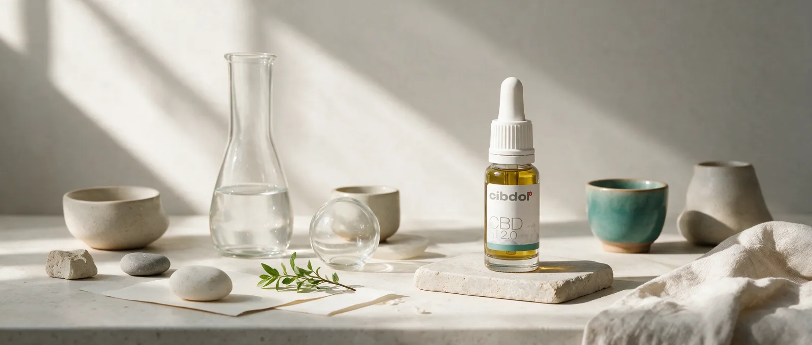 Still life with a Cibdol product introducing CBD Alongside Other Supplements