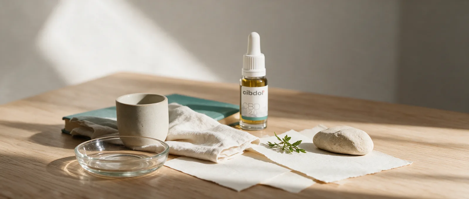 Still life with a Cibdol product introducing Cannabinoids: The Complete Family Map