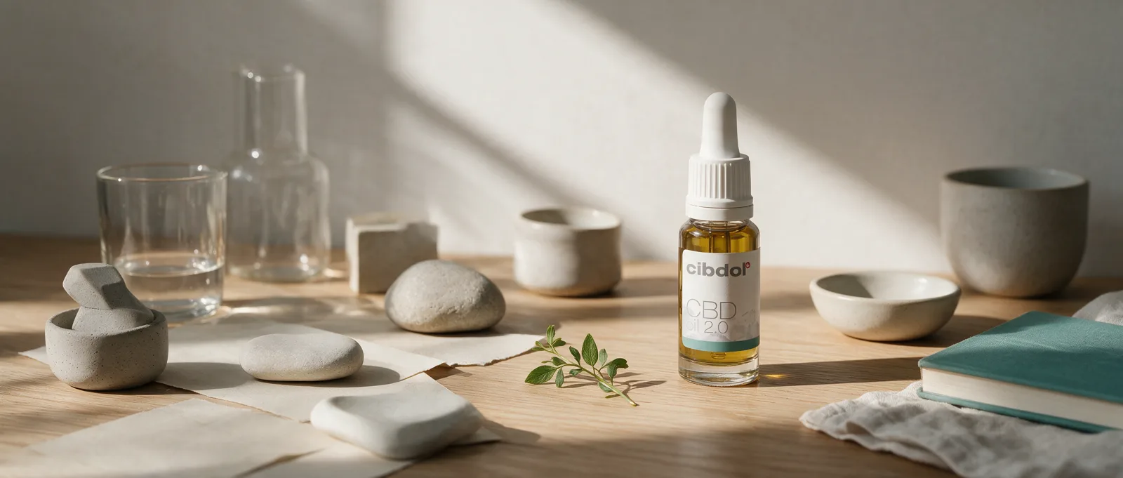 Still life with a Cibdol product introducing Cannabis Oil: Three Products, One Name