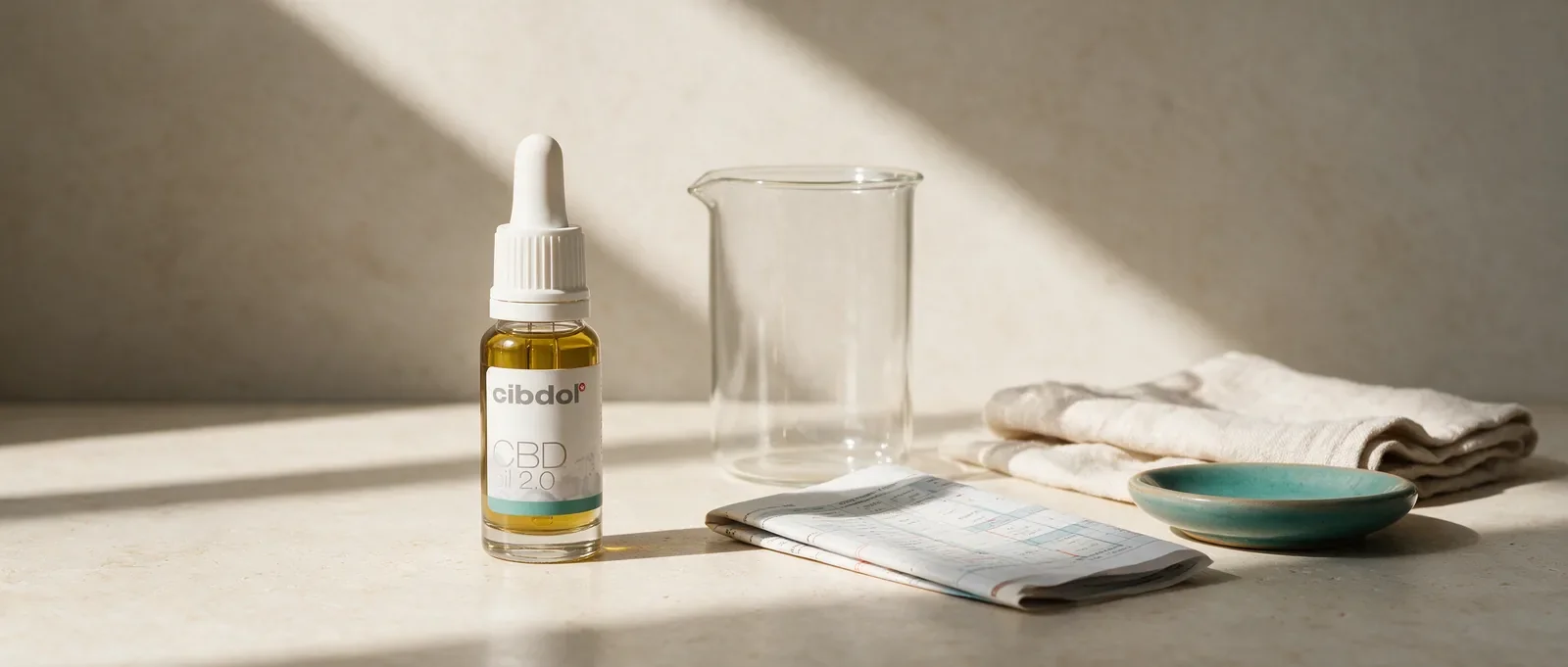 Still life with a Cibdol product introducing CBD and Ibuprofen