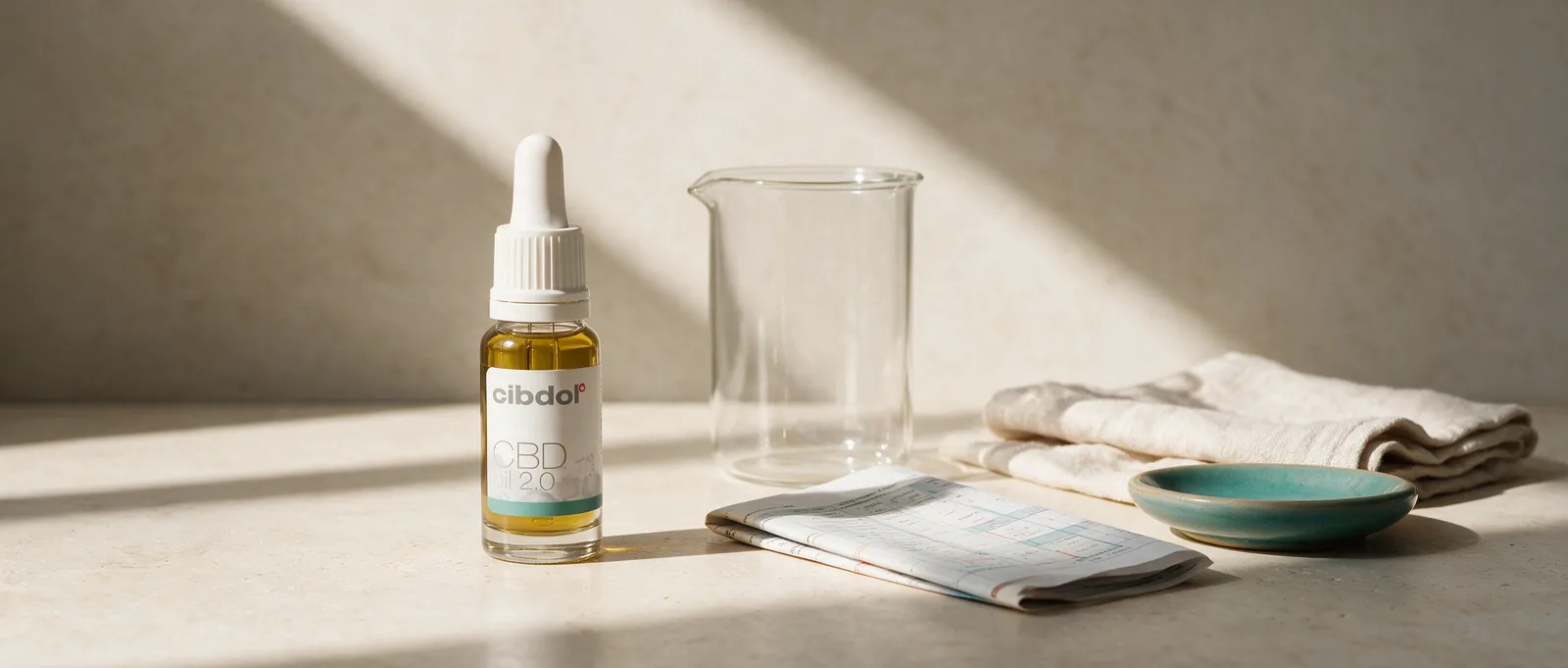 Still life with a Cibdol product introducing CBD and Ibuprofen