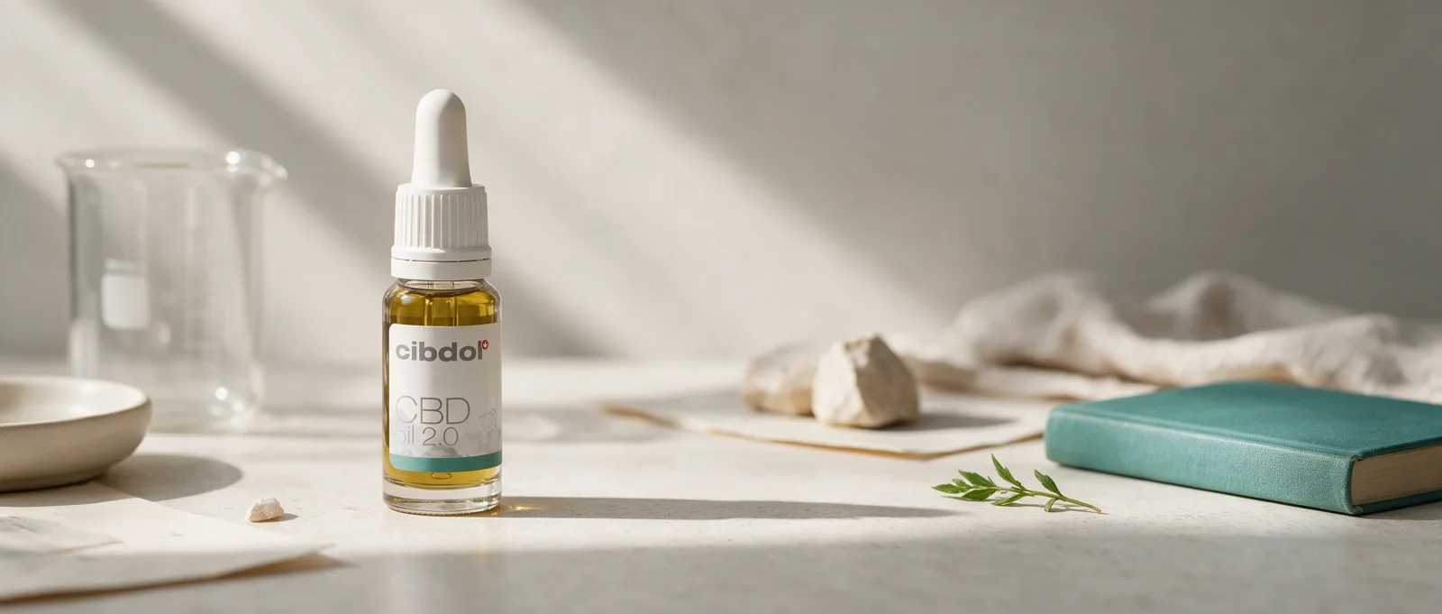 Still life with a Cibdol product introducing CBD Half-Life: What Human Data Reports