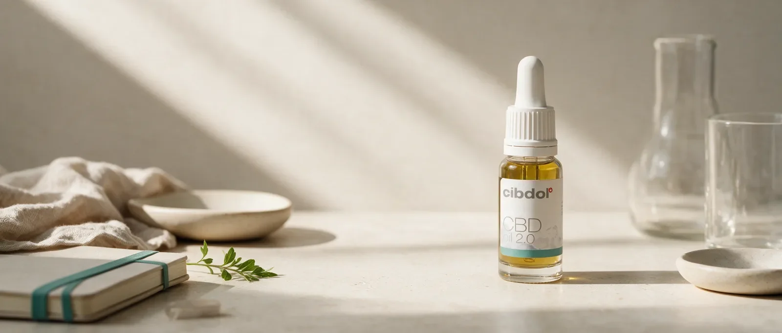 Still life with a Cibdol product introducing CBD Oil on the UK High Street