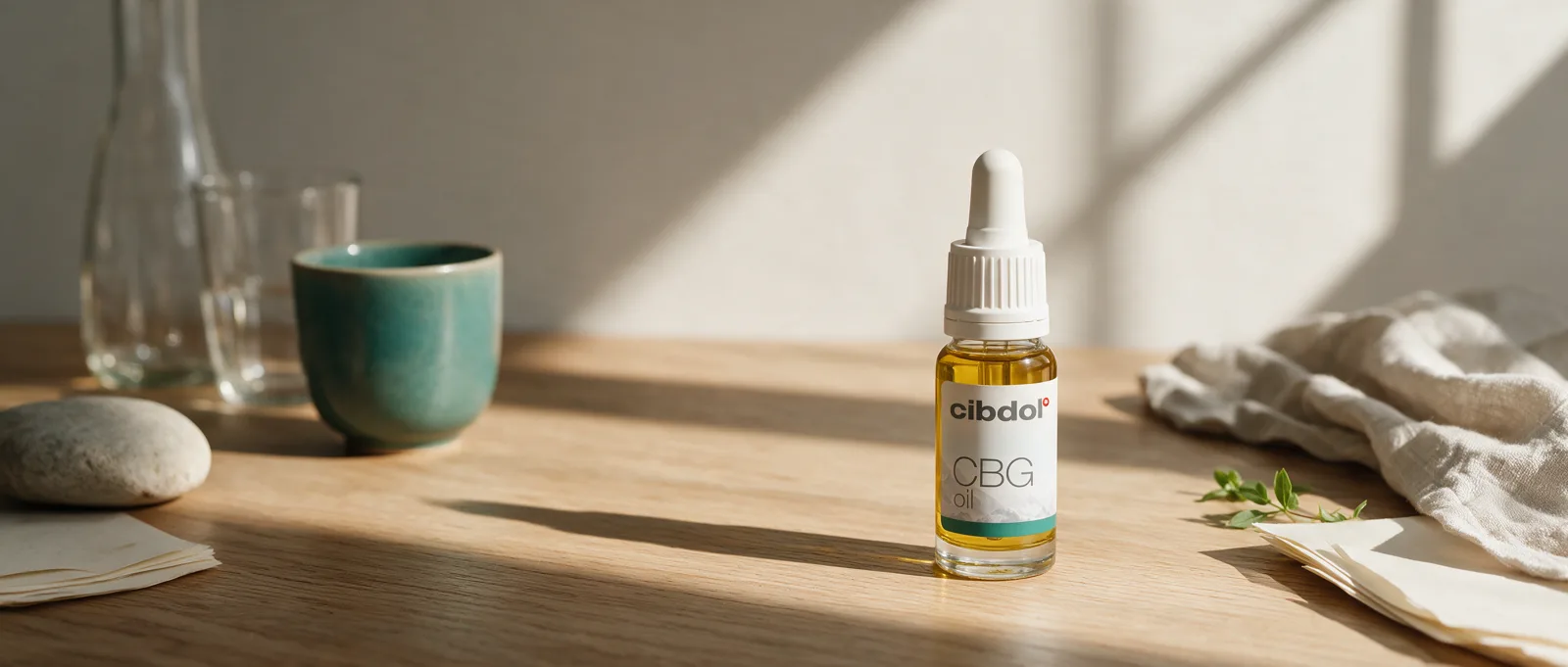 Still life with a Cibdol product introducing CBG vs CBD: What's the Difference?