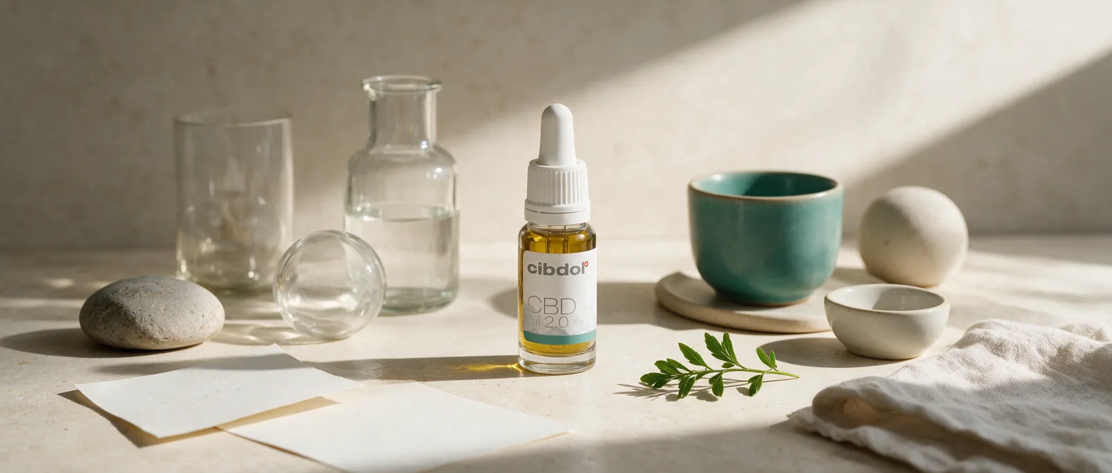 Still life with a Cibdol product introducing CO2 Extraction: How CBD Oil Is Made