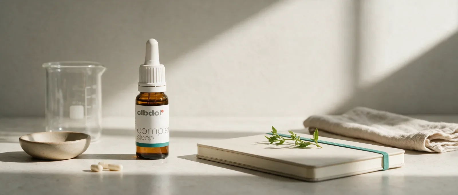 Still life with a Cibdol product introducing Does CBD Make You Tired?