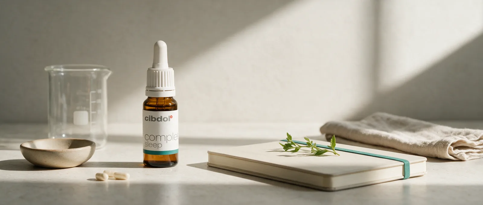 Still life with a Cibdol product introducing Does CBD Make You Tired?