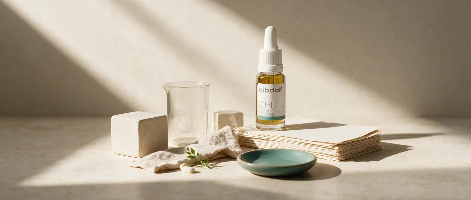 Still life with a Cibdol product introducing Why Subjective States Resist Measurement