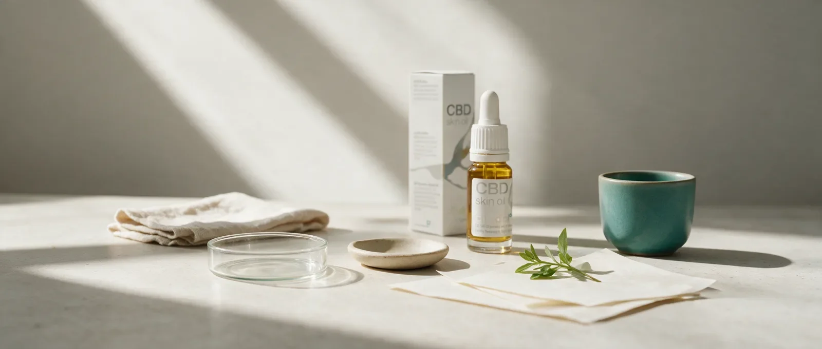 Still life with a Cibdol product introducing CBD and acne: inside the sebocyte research