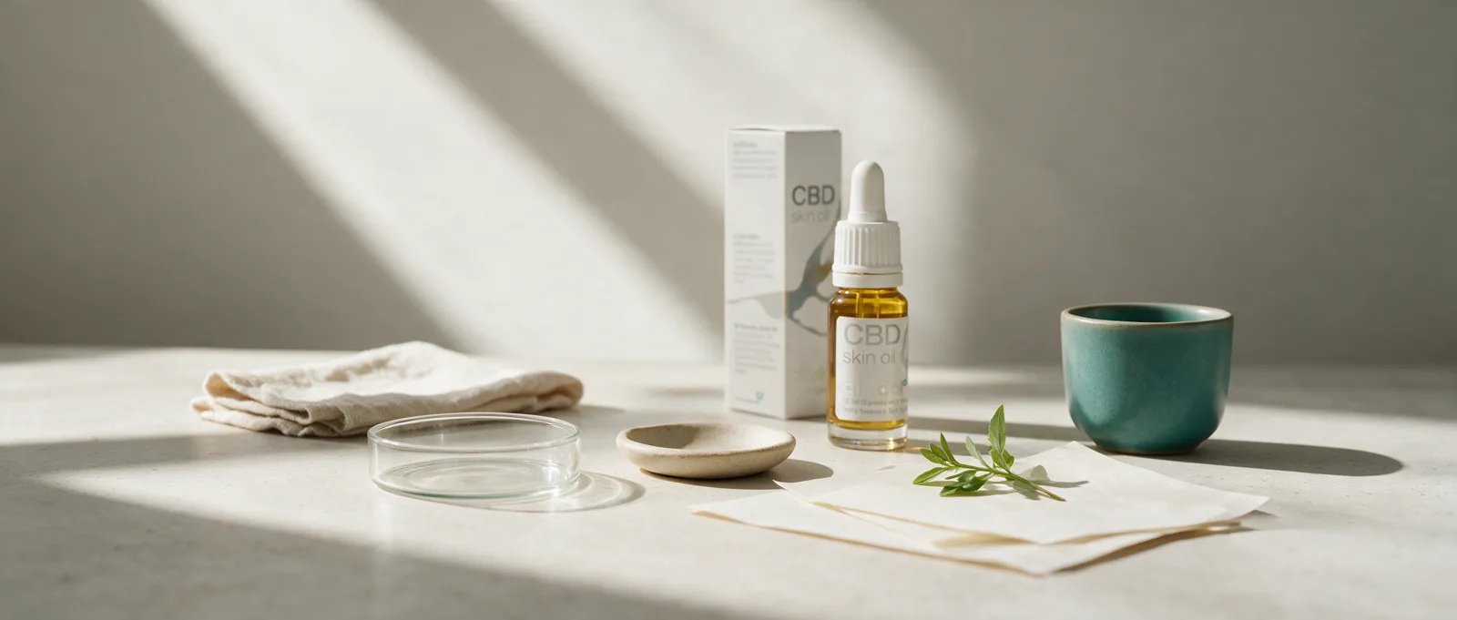 Still life with a Cibdol product introducing CBD and acne: inside the sebocyte research
