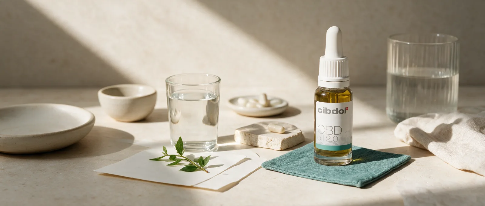 Still life with a Cibdol product introducing How Long CBD Stays in Your System