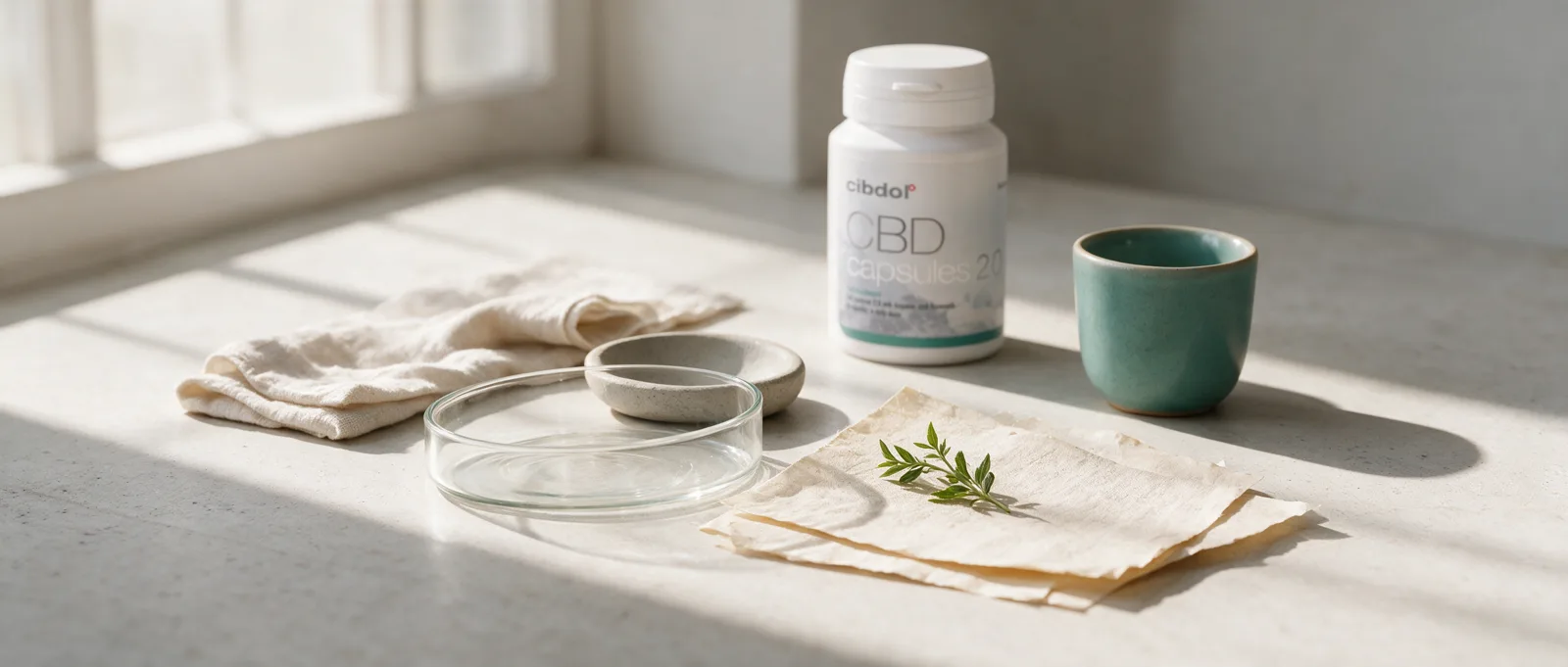 Still life with a Cibdol product introducing How much CBD? Understanding the basics