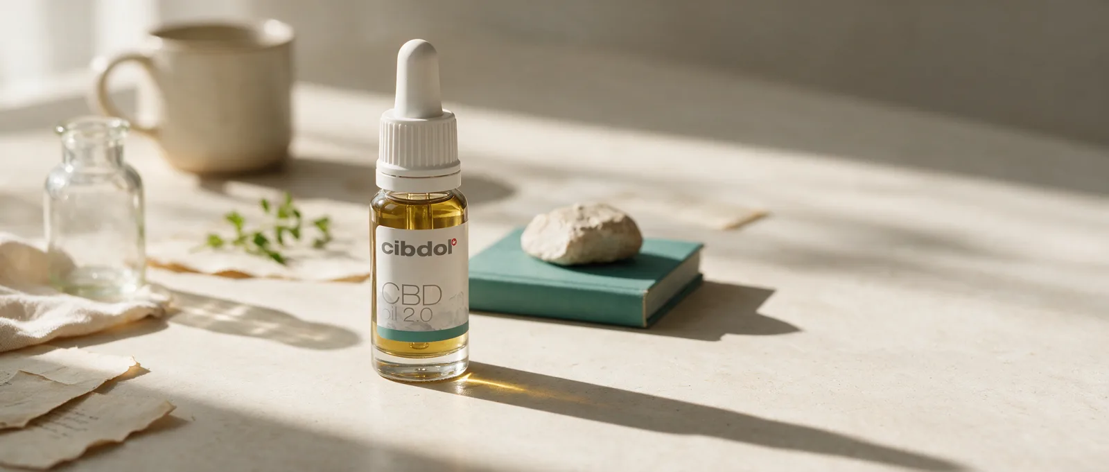 Still life with a Cibdol product introducing How the Endocannabinoid System Was Discovered