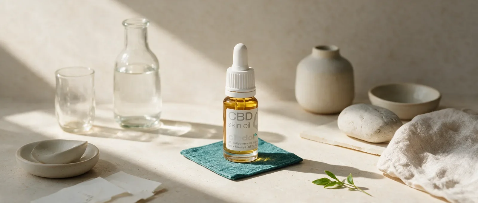Still life with a Cibdol product introducing How To Use CBD In Skincare