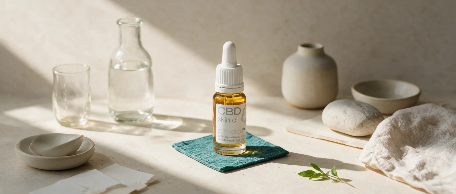 Still life with a Cibdol product introducing How To Use CBD In Skincare