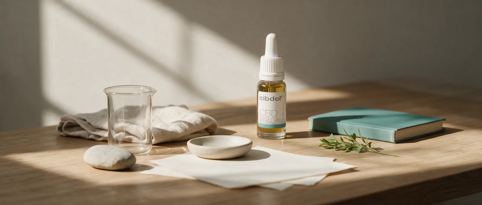 Still life with a Cibdol product introducing THC limits, explained