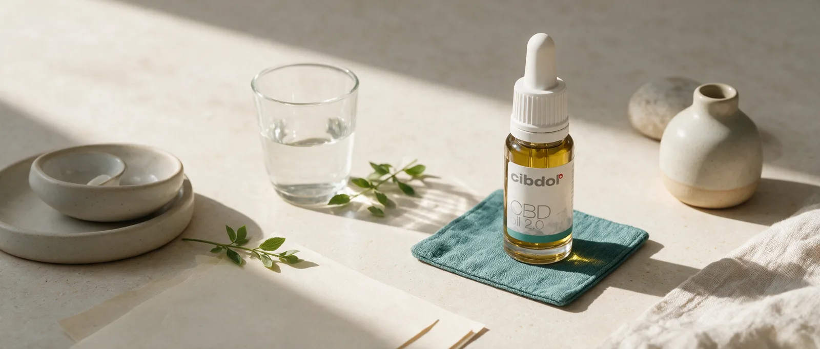 Still life with a Cibdol product introducing The New Cibdol Website — The Story of the Move