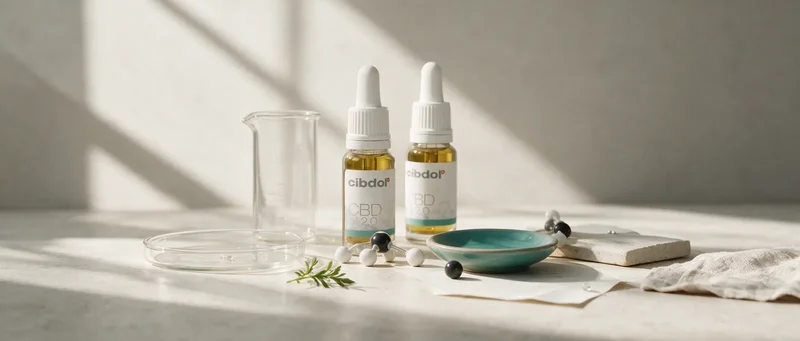 Still life with a Cibdol product introducing What Are Synthetic Cannabinoids?