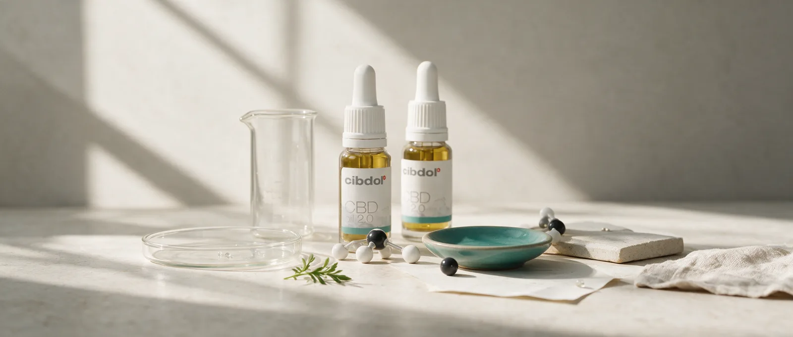 Still life with a Cibdol product introducing What Are Synthetic Cannabinoids?