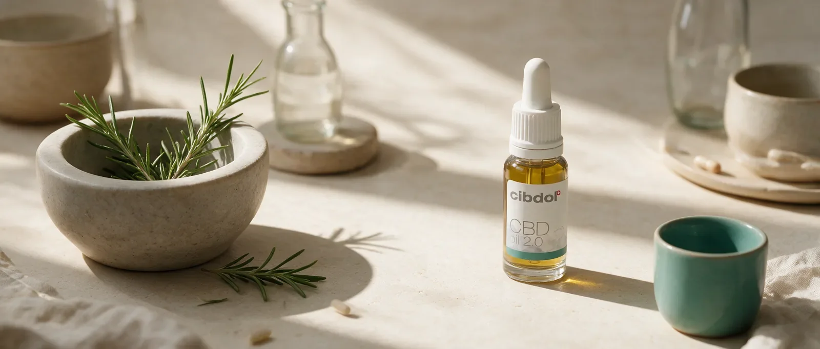 Still life with a Cibdol product introducing What Is Borneol