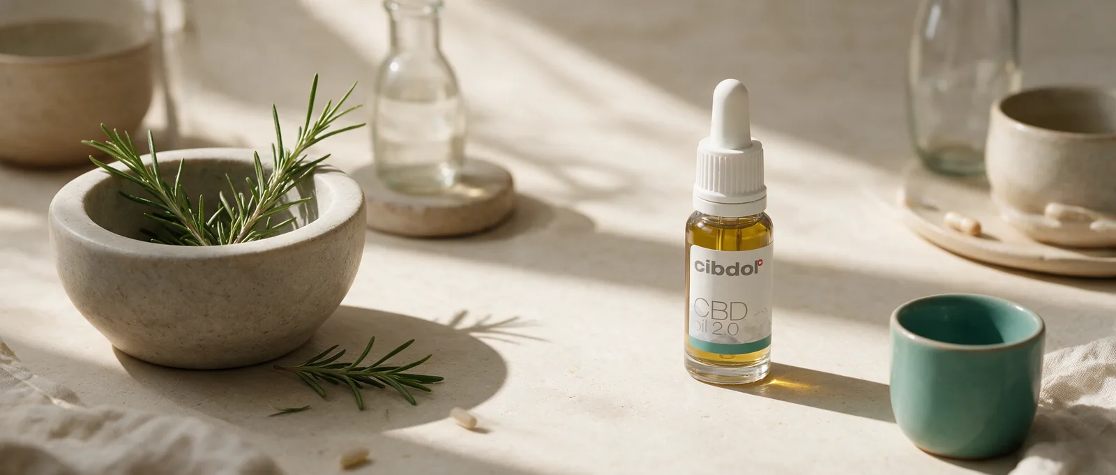 Still life with a Cibdol product introducing What Is Borneol