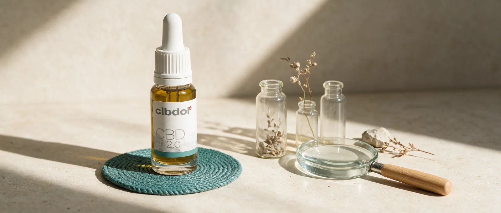 Still life with a Cibdol product introducing What Is Broad Spectrum CBD