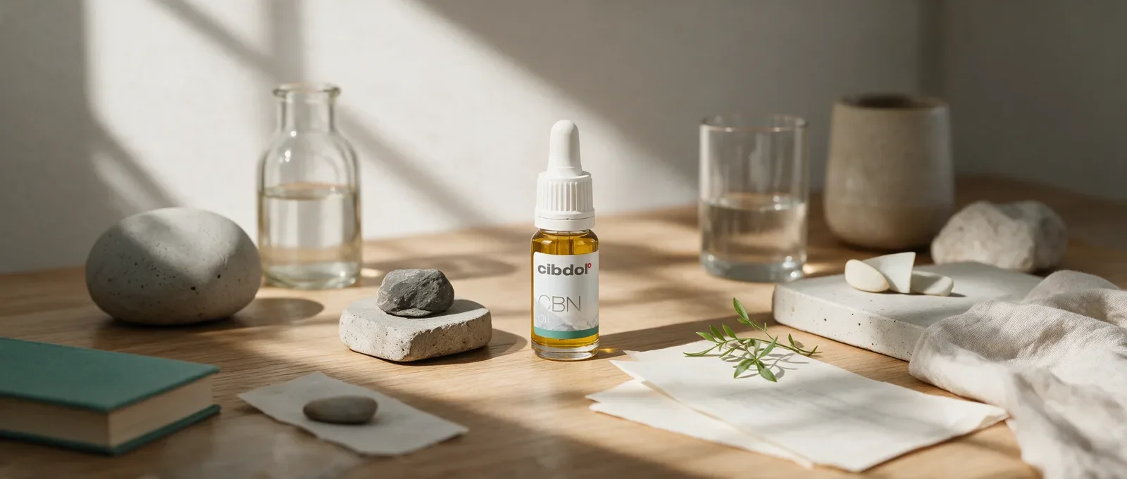 Still life with a Cibdol product introducing What Is CBN (Cannabinol)?