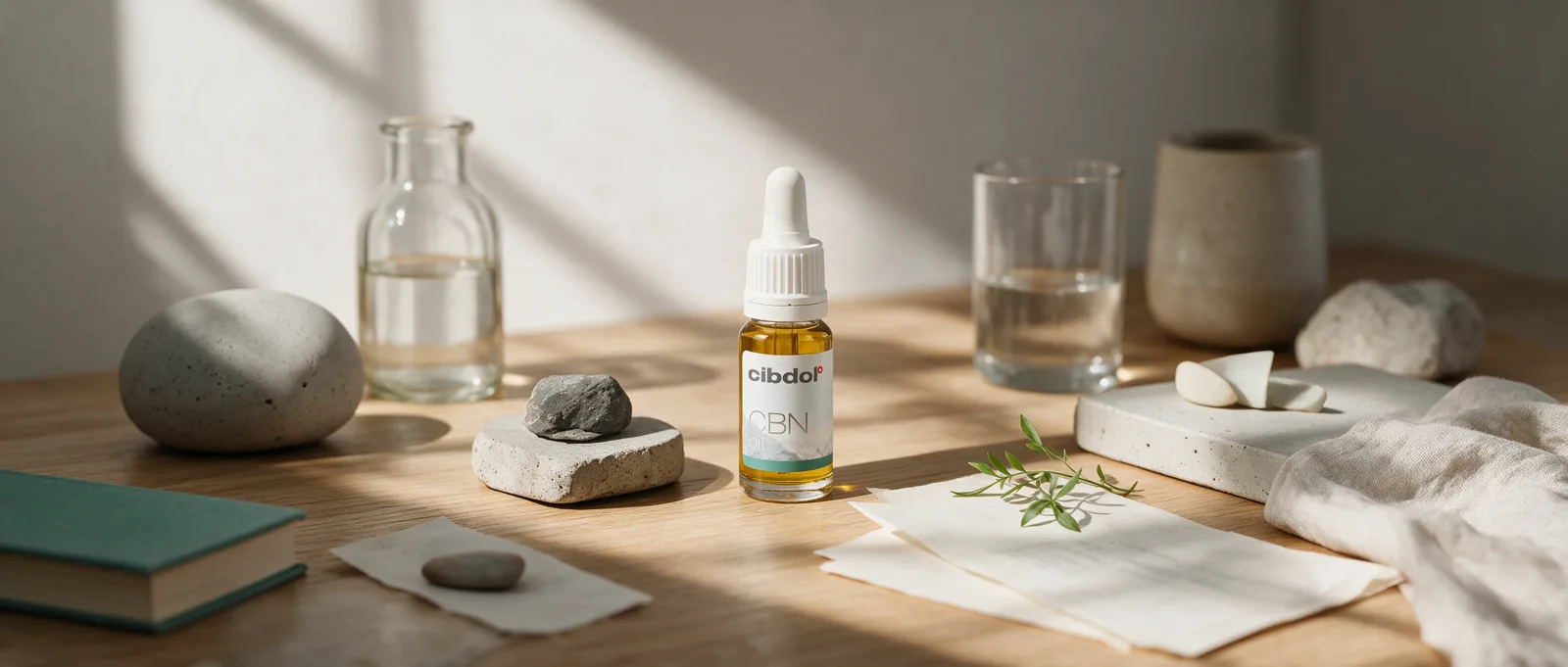 Still life with a Cibdol product introducing What Is CBN (Cannabinol)?