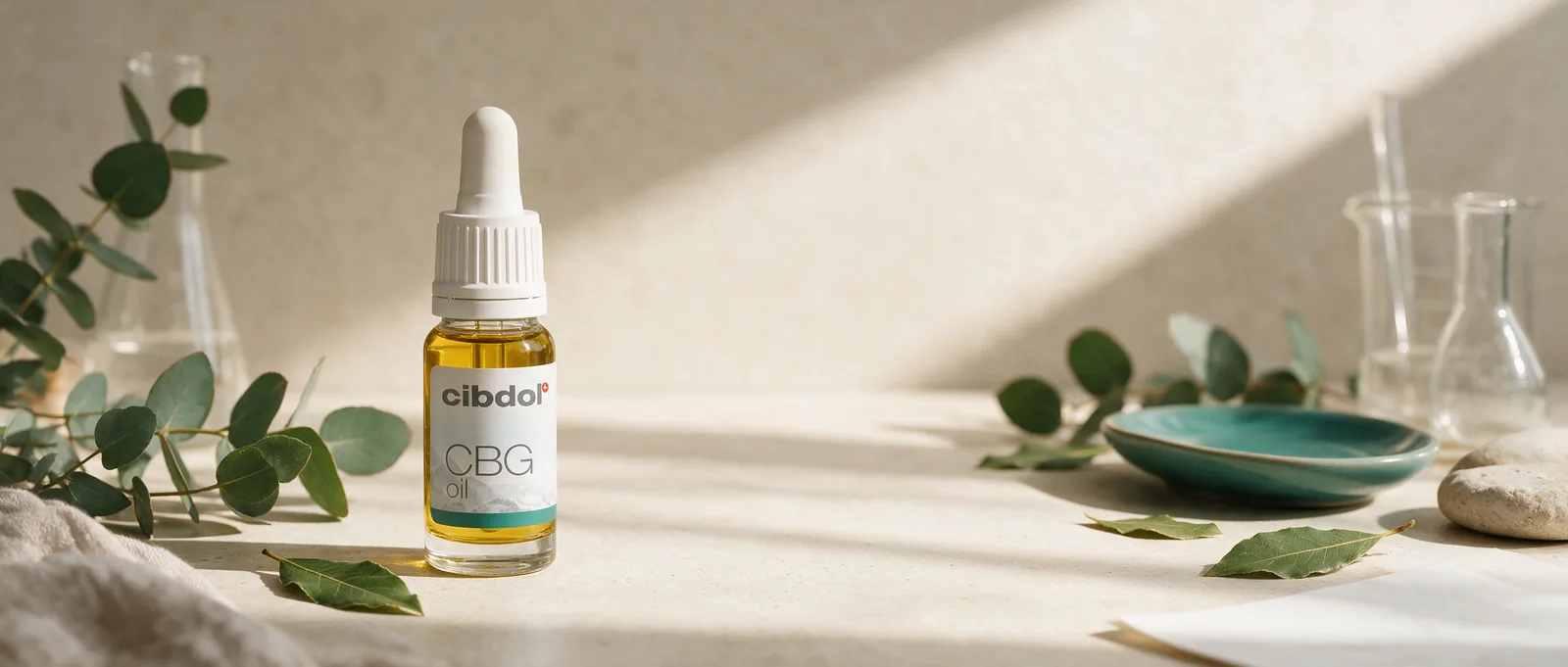 Still life with a Cibdol product introducing What Is Eucalyptol