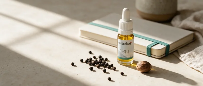 Still life with a Cibdol product introducing What Is Sabinene