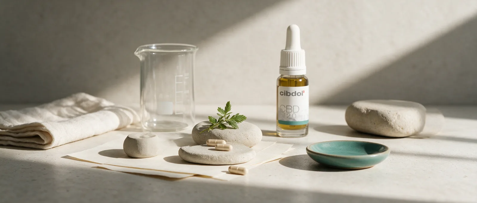 Still life with a Cibdol product introducing Why is CBD so popular?