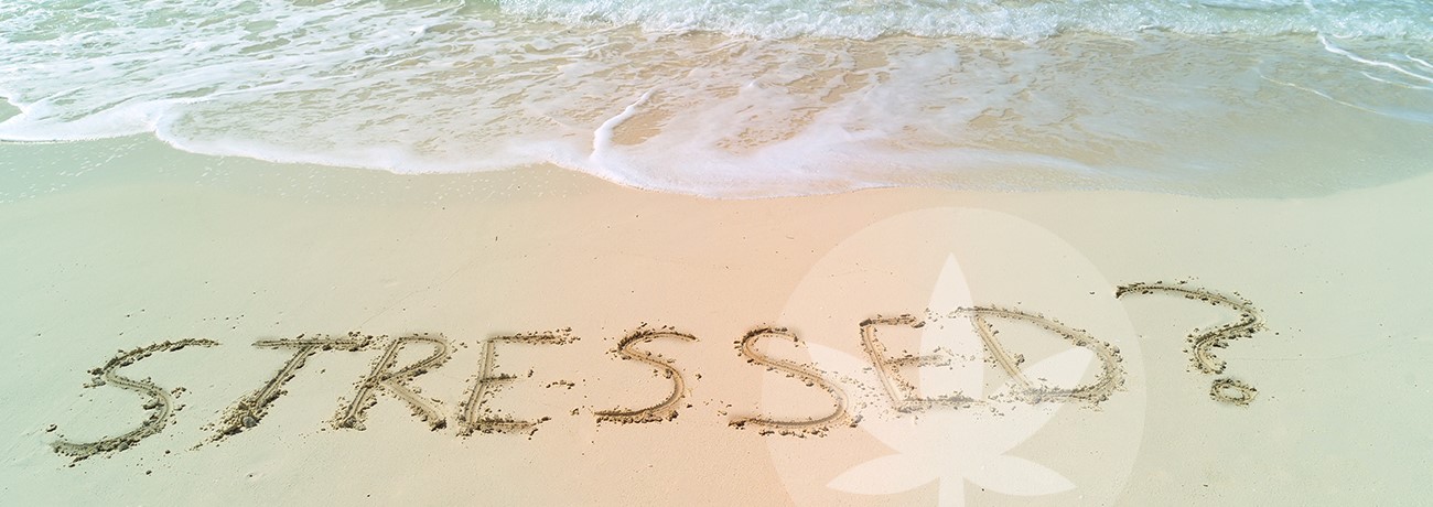 Stressed written on beach