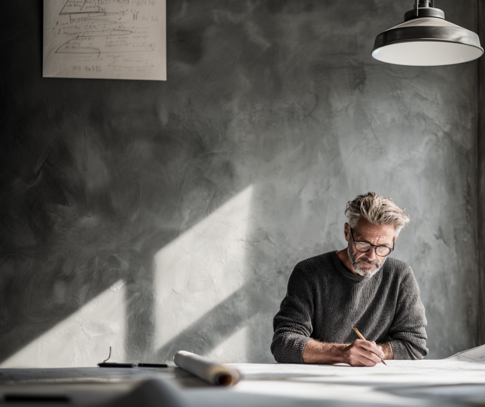 Mann fokussiert - Desktop