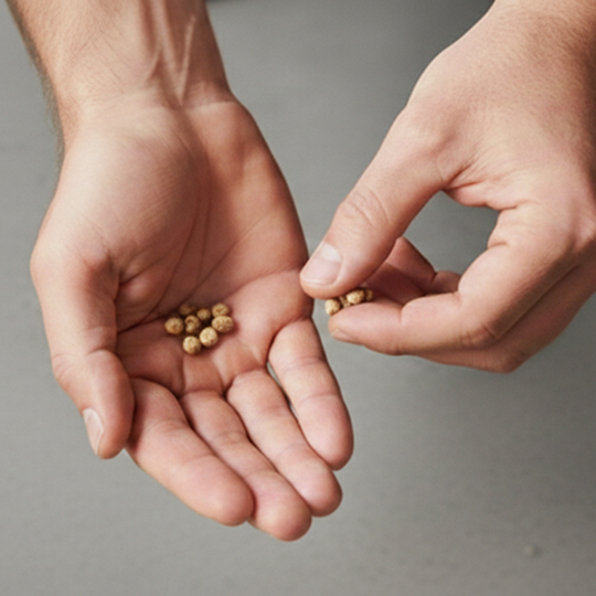 Hand mit Tr&uuml;ffeln