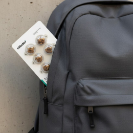 Microdosing-Tr&uuml;ffel Verpackung im Rucksack