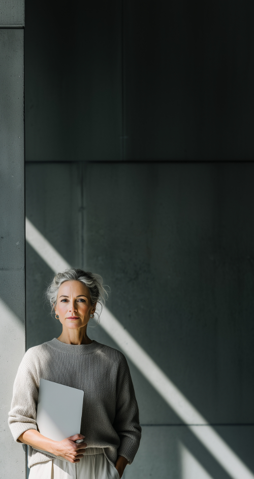 Vrouw aan het werk - mobiel